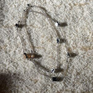 Loft Silver Statement necklace with stone and crystal detail